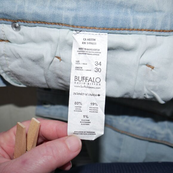 Buffalo David Bitton King Slim Bootcut Jeans Men's Size 34x30 Light Wash Denim - Picture 8 of 9